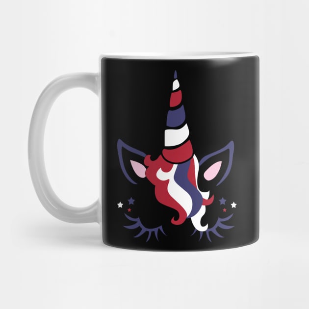 American Unicorn US Flag Cute Patriotic 4th of July by Simpsonfft
